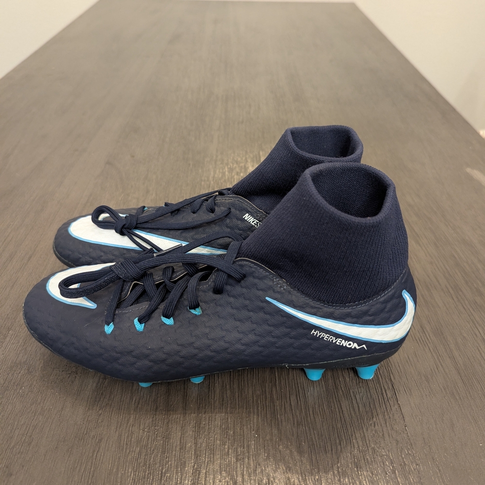 Nike Hypervenom Soccer Cleats - Navy and Light Blue